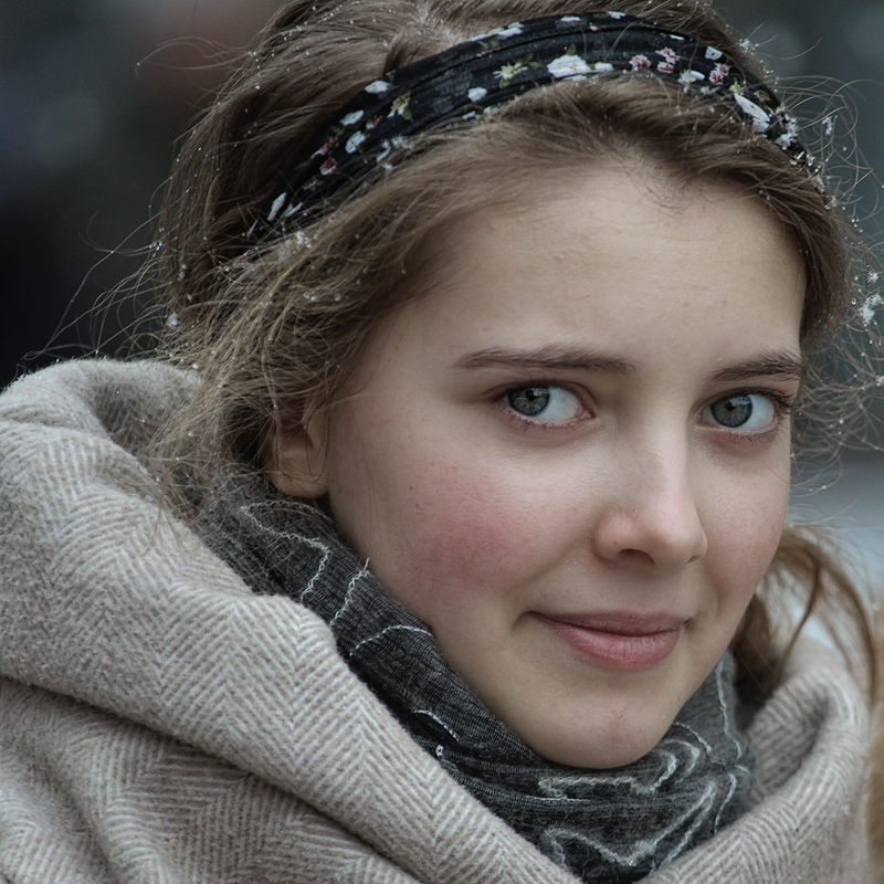 in den Schneeflocken