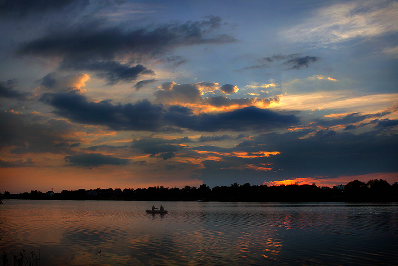 Sonnenuntergang über dem See 3