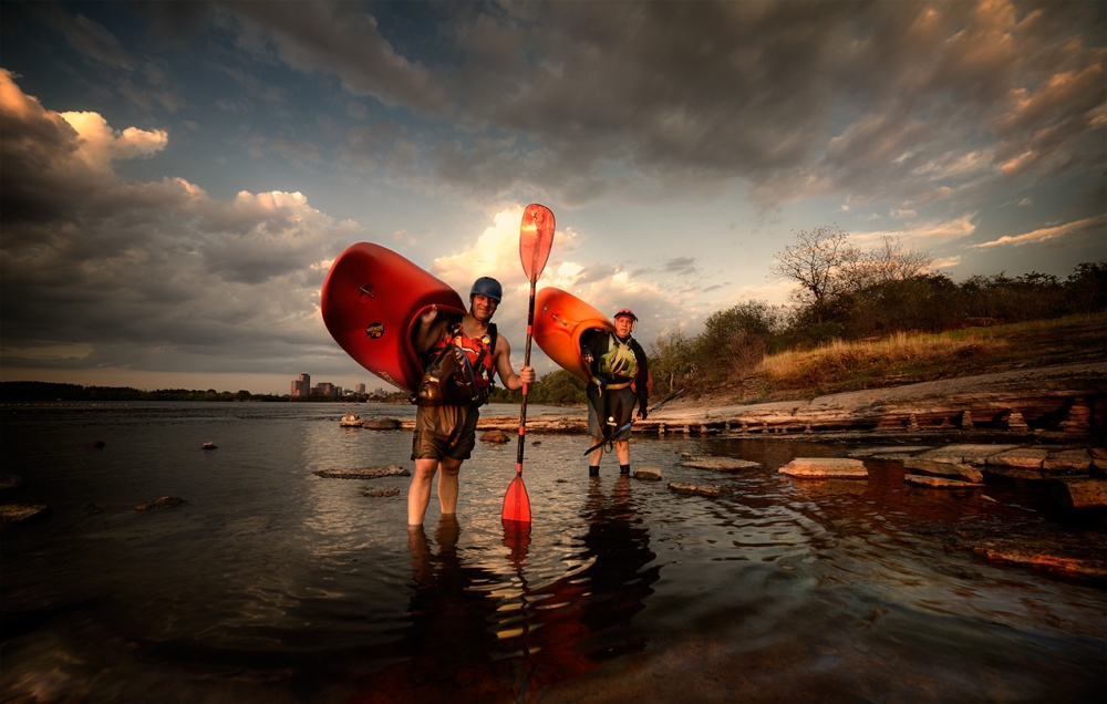 walking kayaking with president