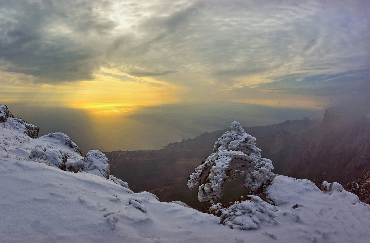 Winter ist auf dem Rand der Erde