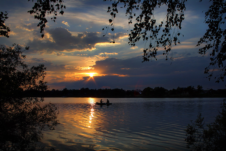Sonnenuntergang über dem See ...