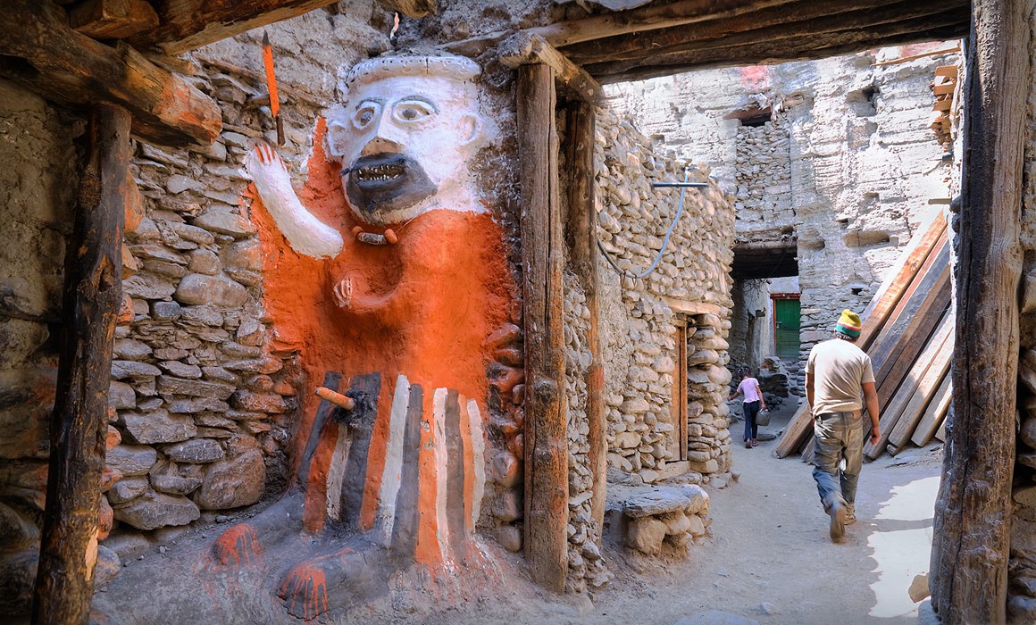 Himalaya. Idol im Dorf Kagbeni