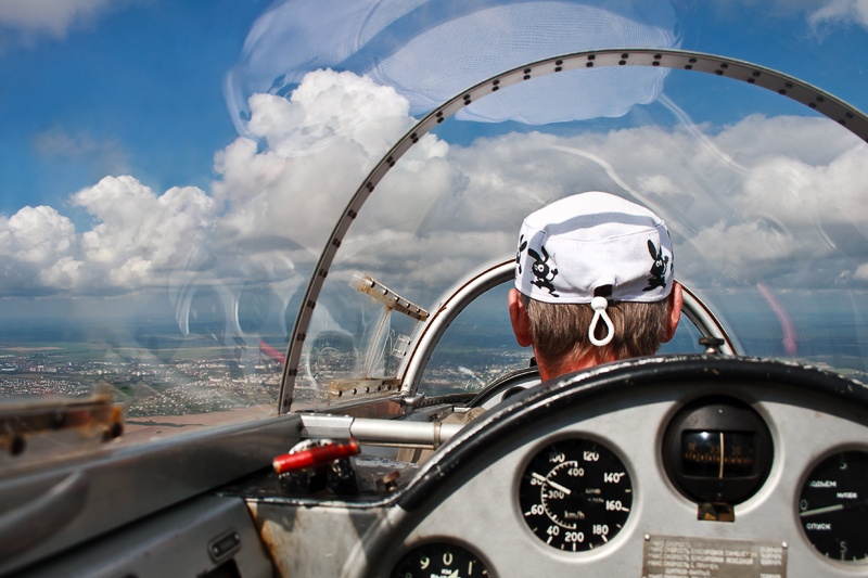 Flug in einem Segelflugzeug