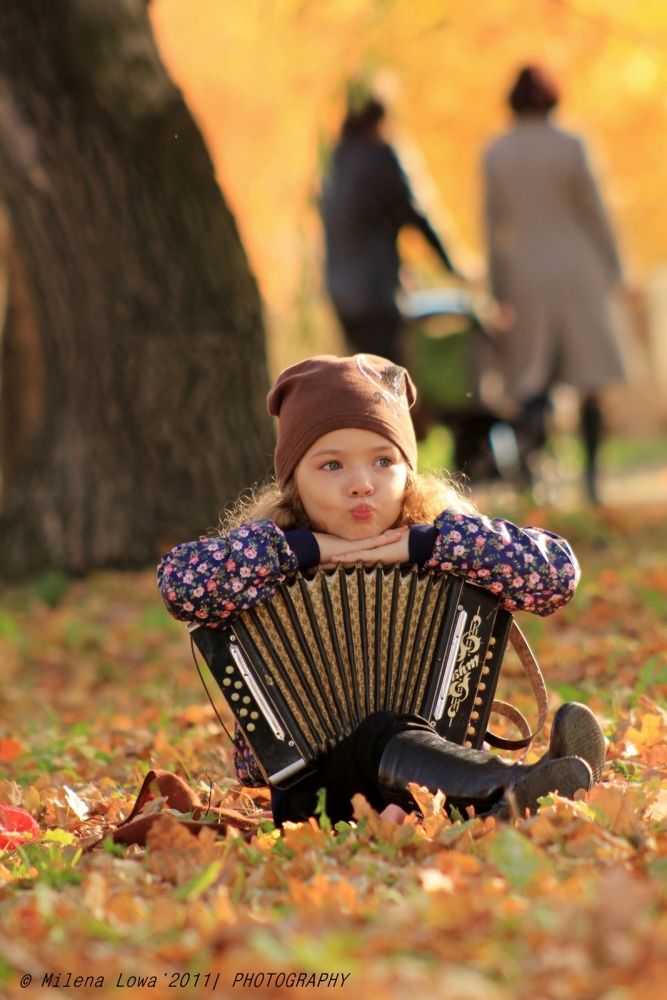 , während das Akkordeon Song schüttet rein ...