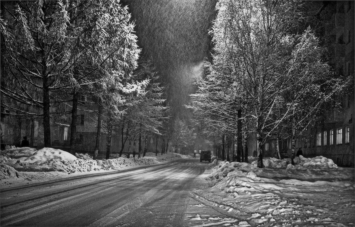 Nacht, Straße, Lampe ...