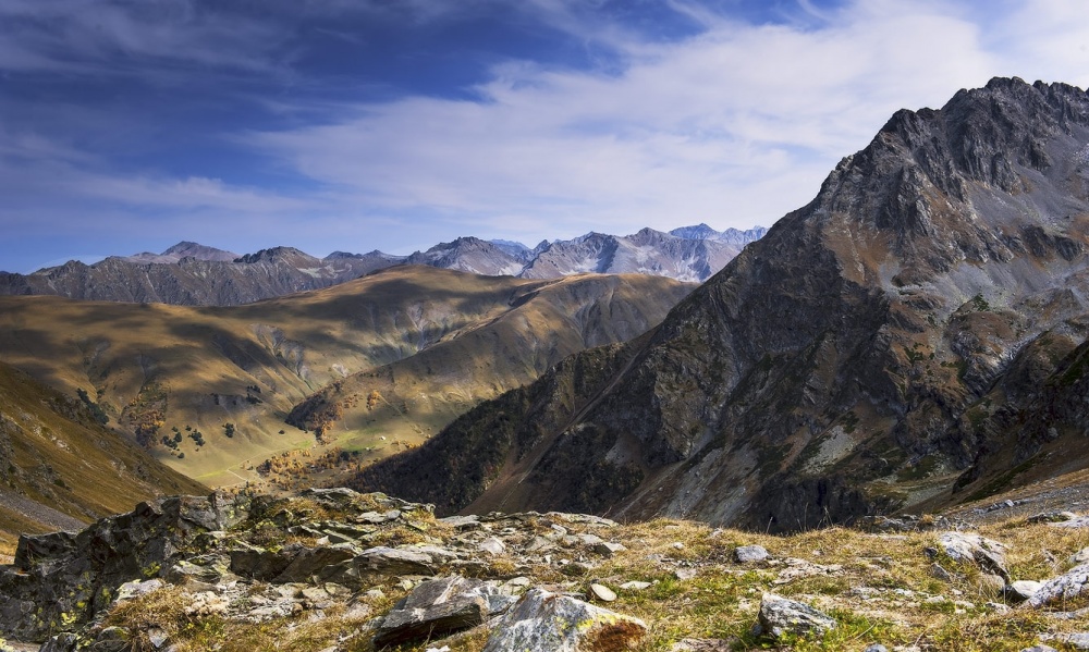 Ein Blick auf die verschneite