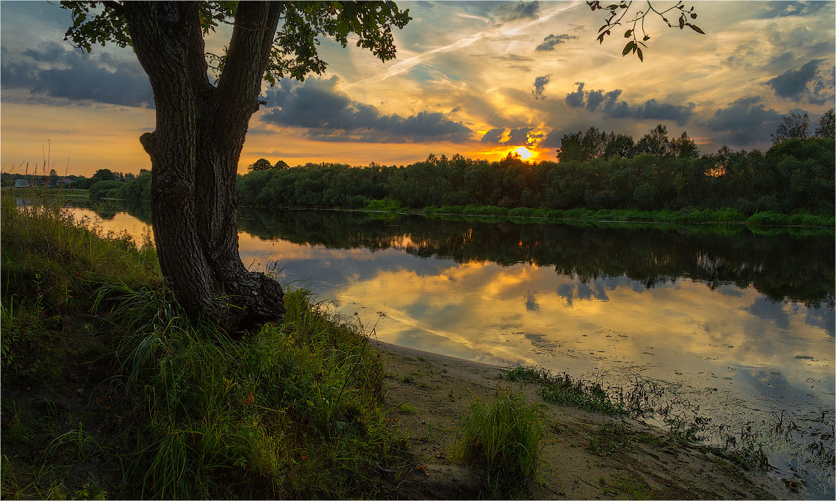Müde Sonnenuntergang