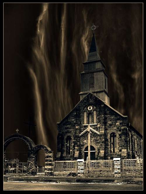 Abends auf einer Farm in der Nähe ...