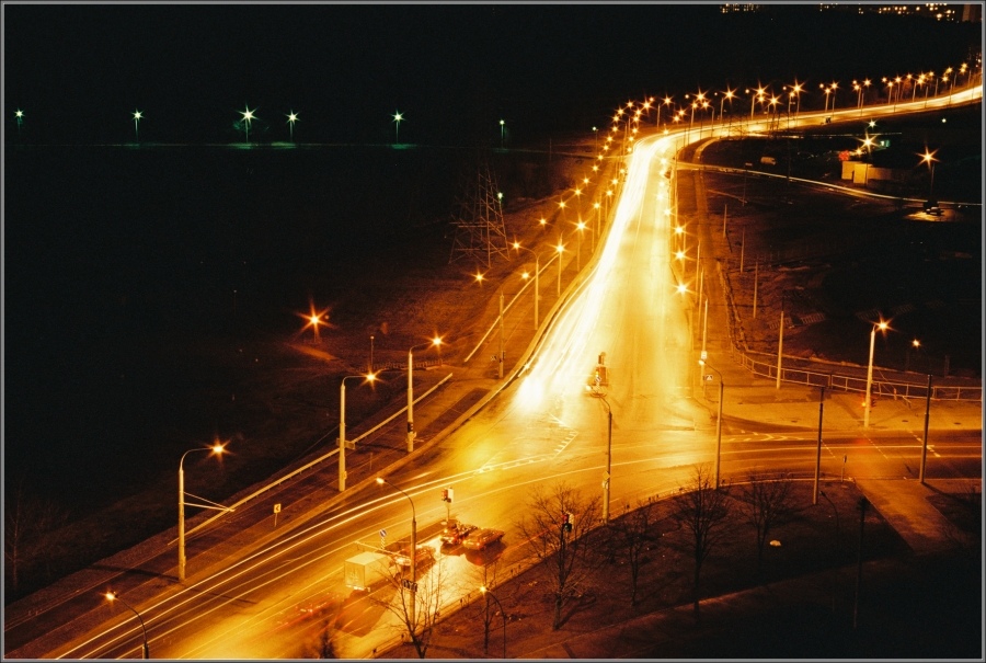 Lichter der Stadt bei Nacht