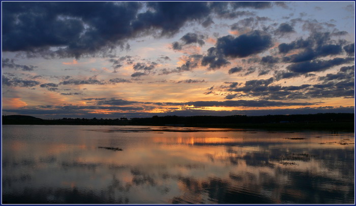 Sunset außerhalb von Moskau