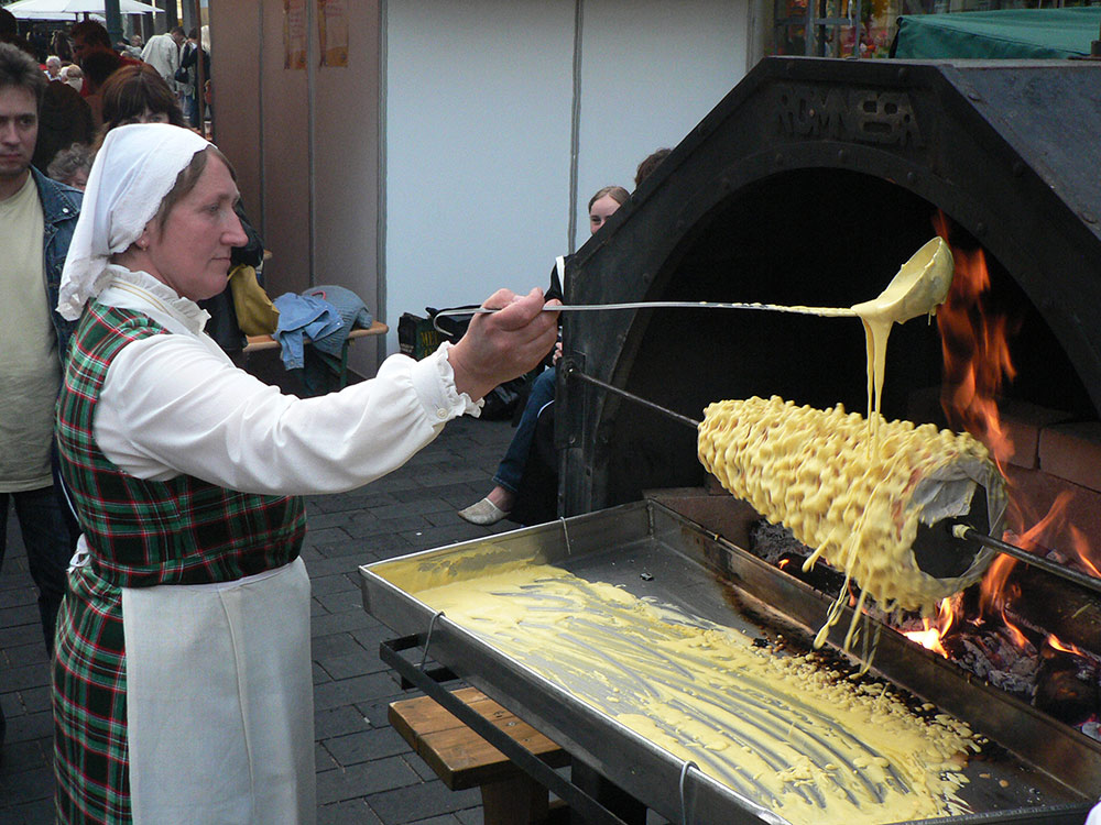 Kuchen auf einem Spieß