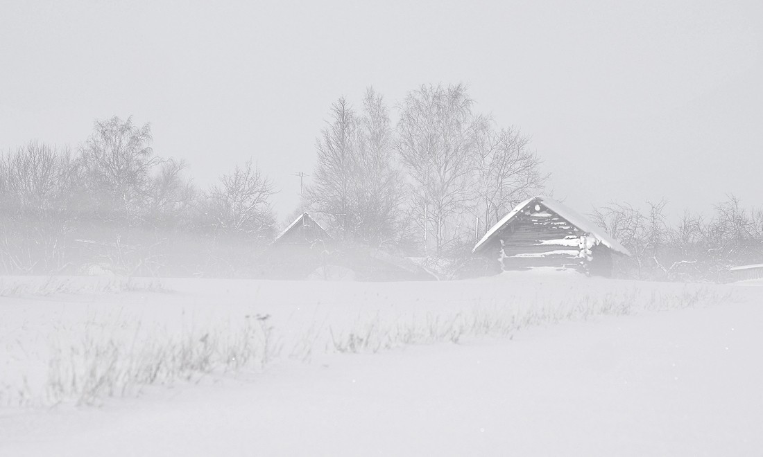 die Woche Schneesturm fegte ...