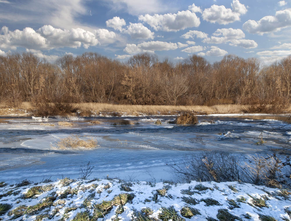 Dezember in den Farben blau