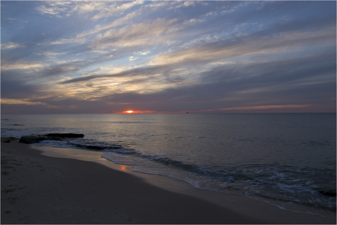 Die Januar-Sonnenuntergang ...
