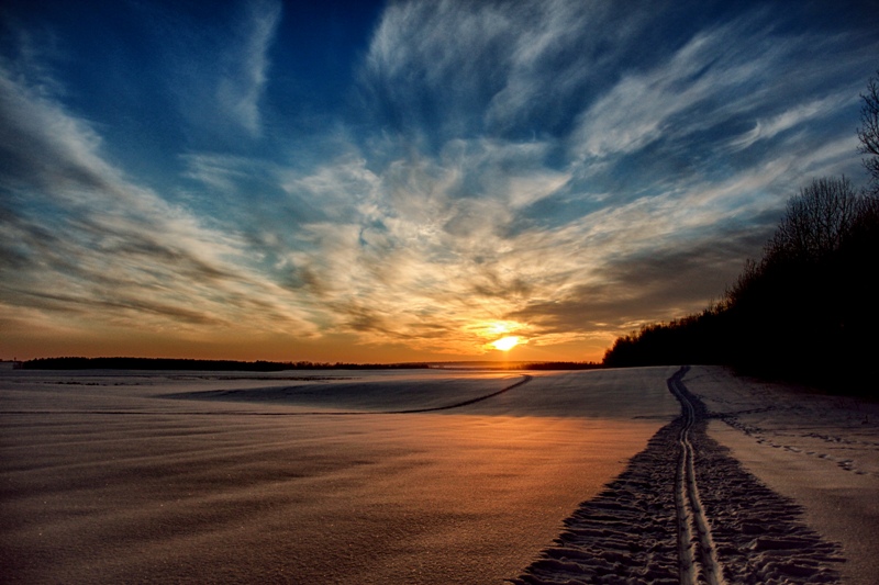 Winter Sonnenuntergang