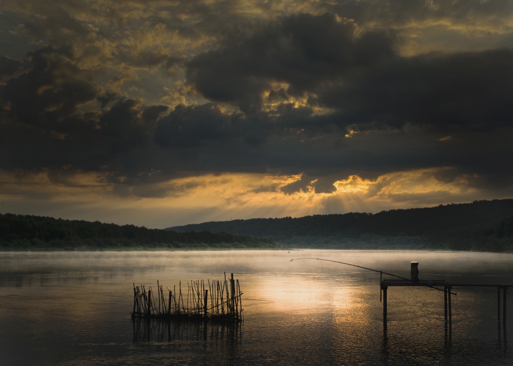 Schwimmen in der Dämmerung