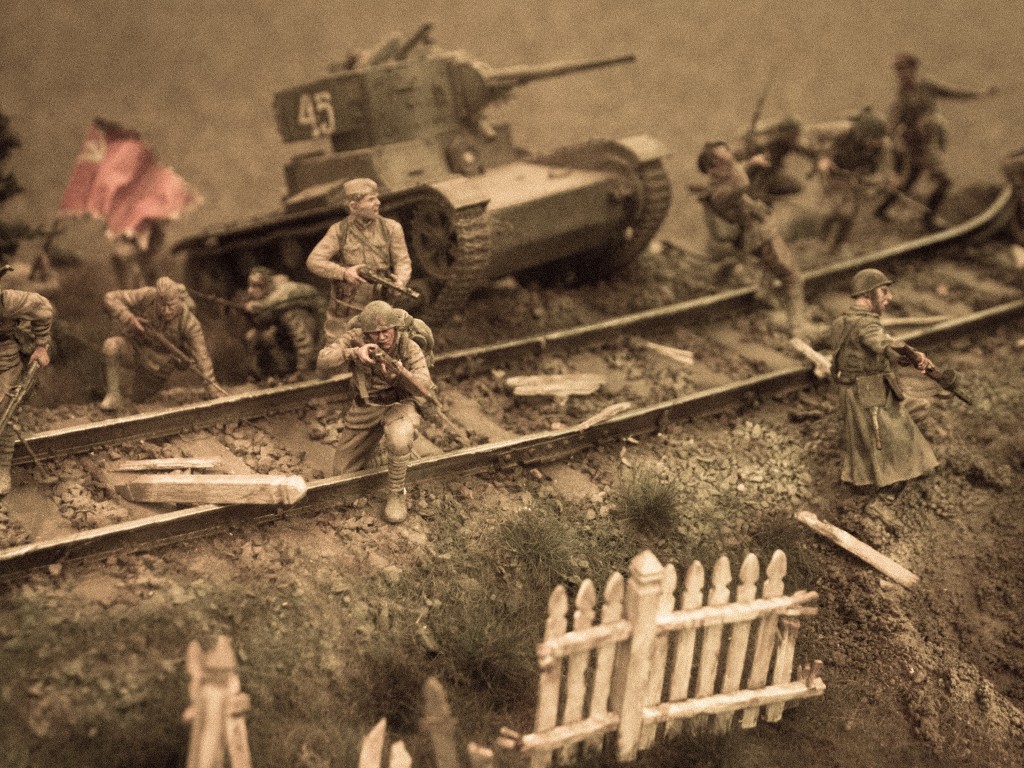 Glückliche Verteidiger des Vaterlandes