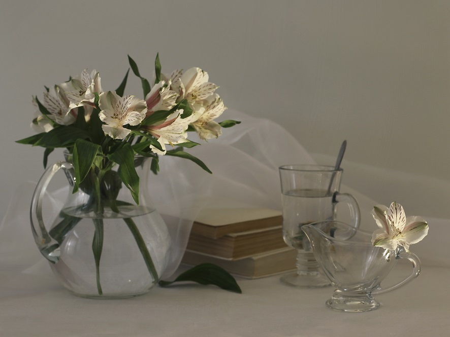 Mit Alstroemeria ....