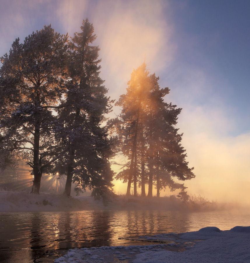 An den Ufern von Flüssen Einfrieren