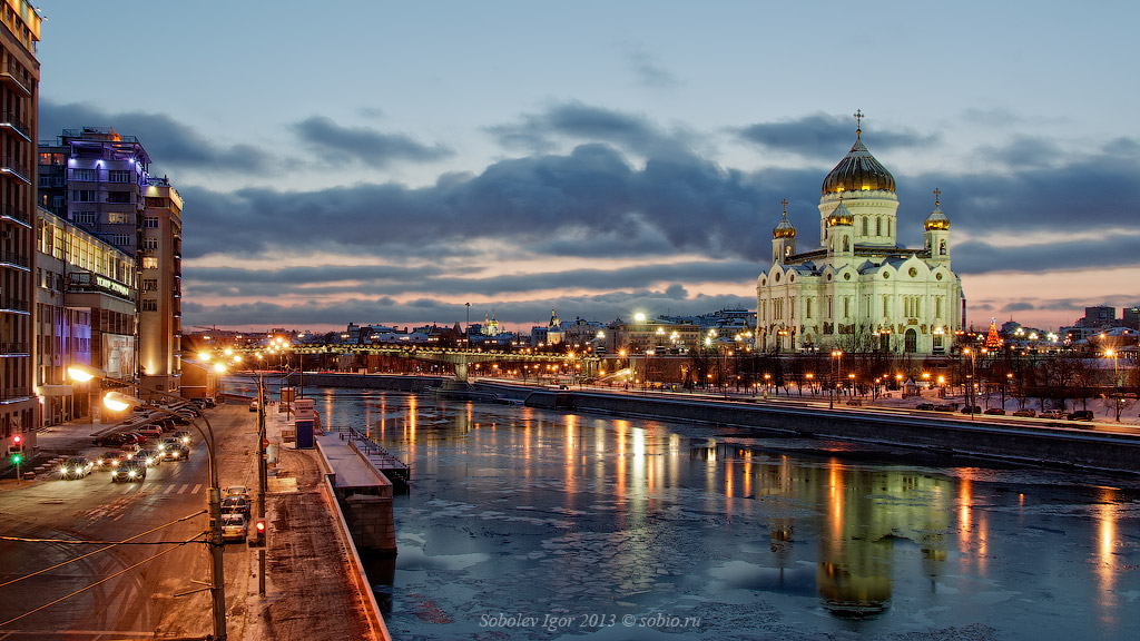 Winter-Ansicht des Tempels