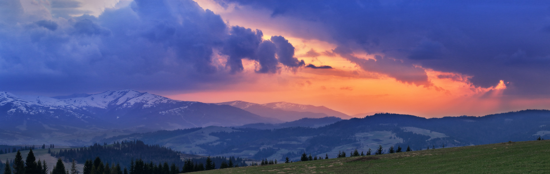 Frühlingsabend in den Karpaten