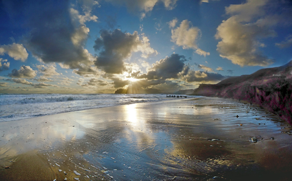 Reflexion des Sonnenuntergangs