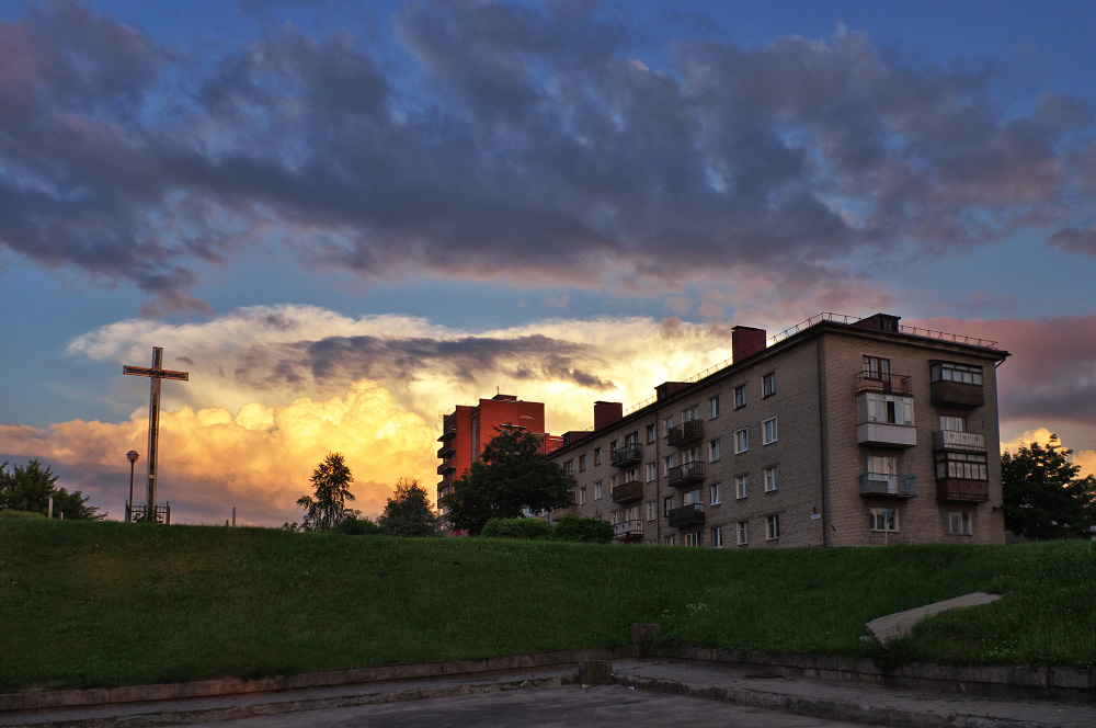Abend und Sonnenuntergang