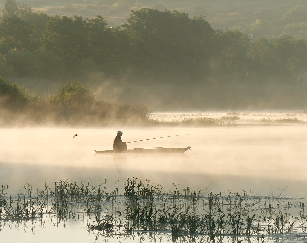 Glücklicher Fischer.
