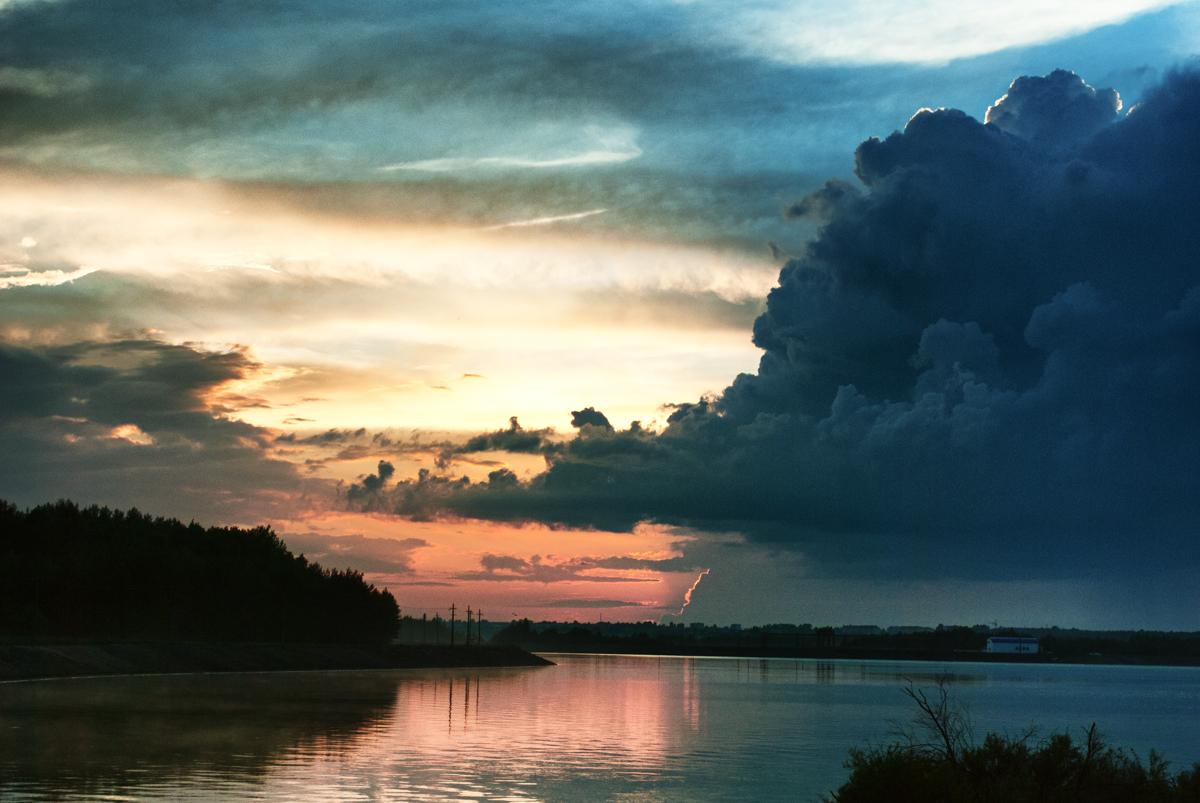 Sonnenuntergang über Vileika