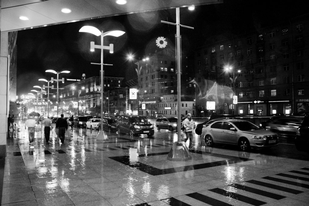 Regen auf New Arbat