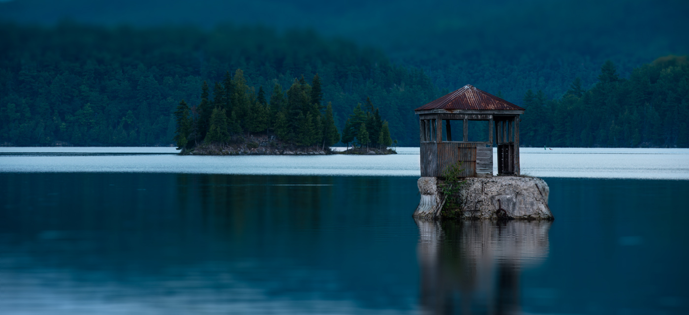 Lonely gazebo in mid of the Lac Ste Marie