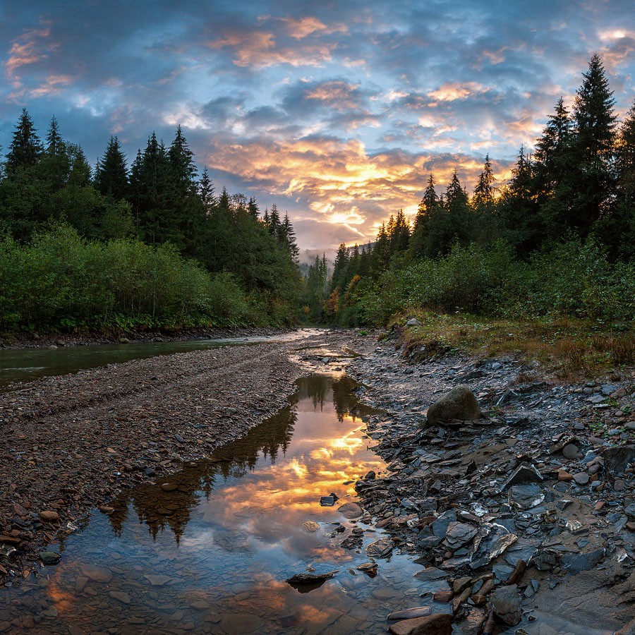 Abend auf dem Fluss Pruth