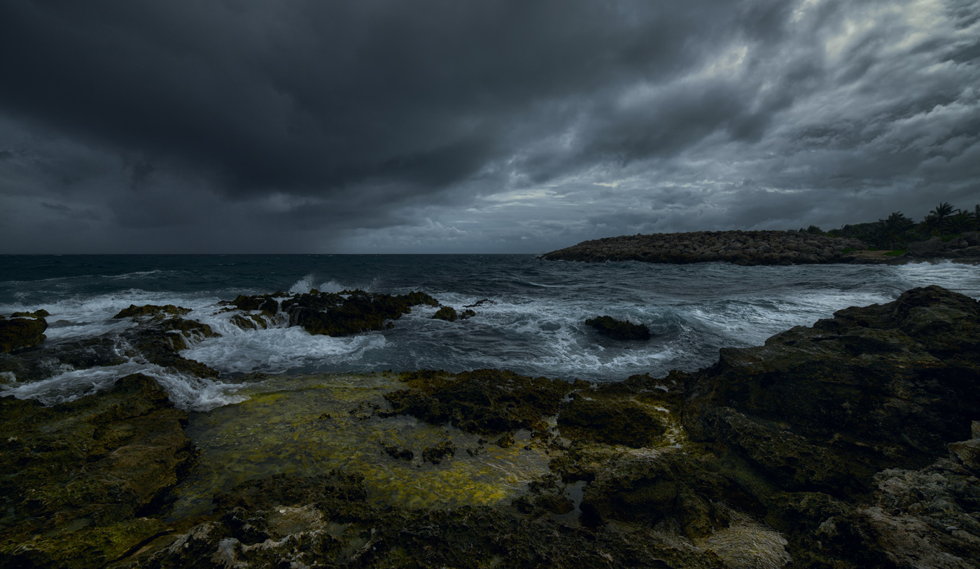 a rocky shelf in tide occurrence