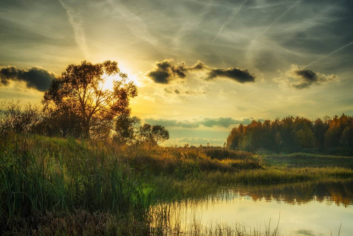 Sonnenuntergang in Sokolov.