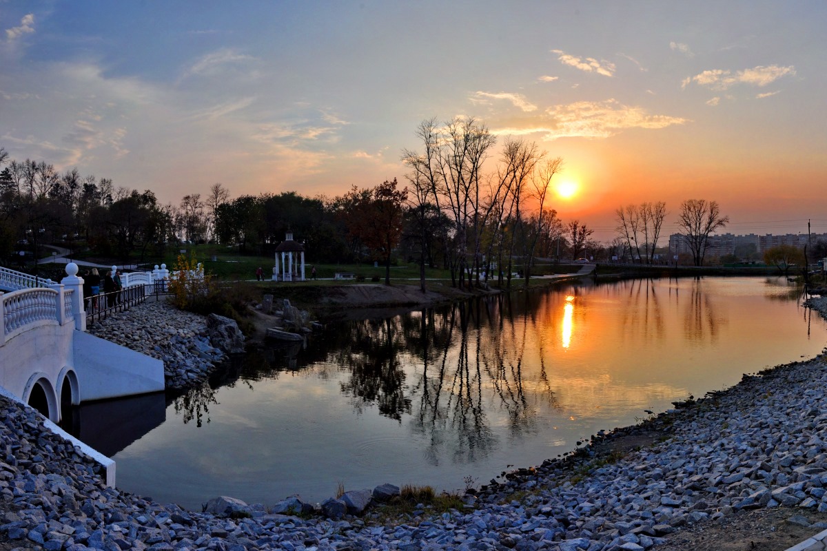 Oktober Teich am Abend ...