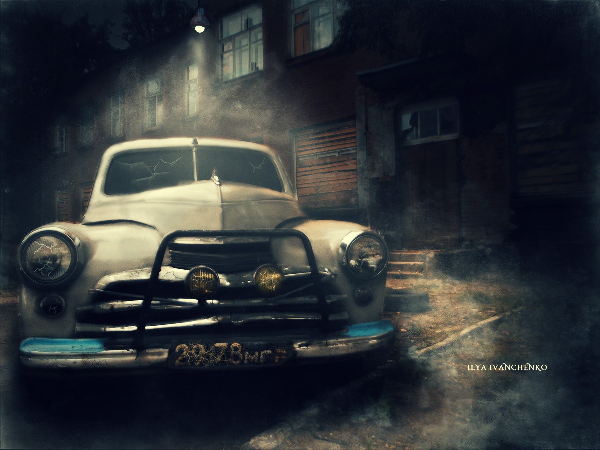 Nacht, Straße, Lampe ...