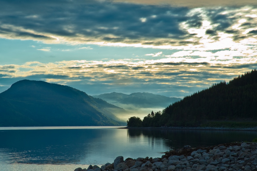 Morgen auf dem Fjord