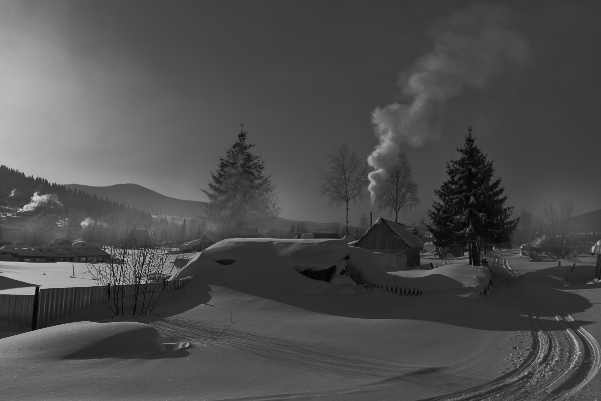 Morgendämmerung mit Rauch ...