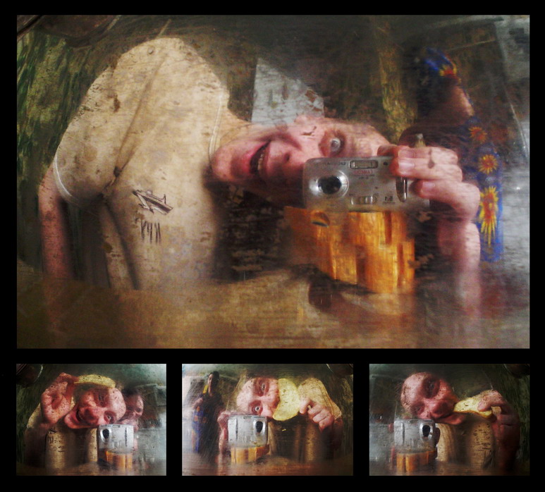 Während seine Frau bereitet zu essen :)