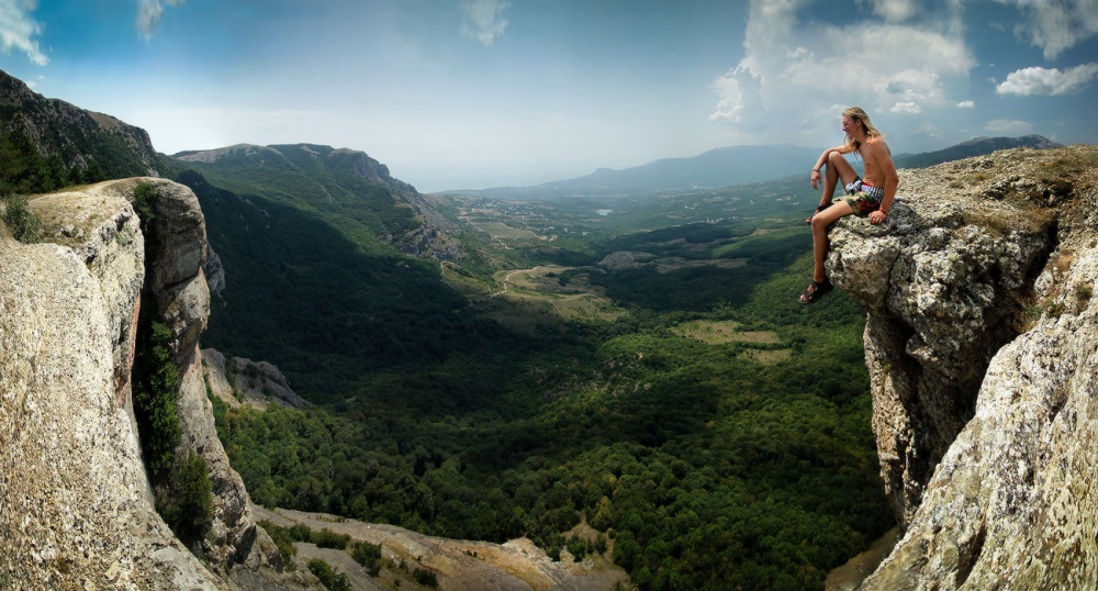 Blick von den Felsen des Tales Visier