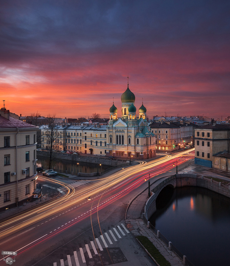 Kirche St. Isidor von Yuriev, Lermontov Avenue, Mogilev Brücke, Gribojedow-Kanal