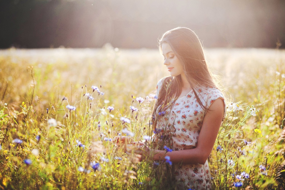 In pole.Na Sonnenuntergang.