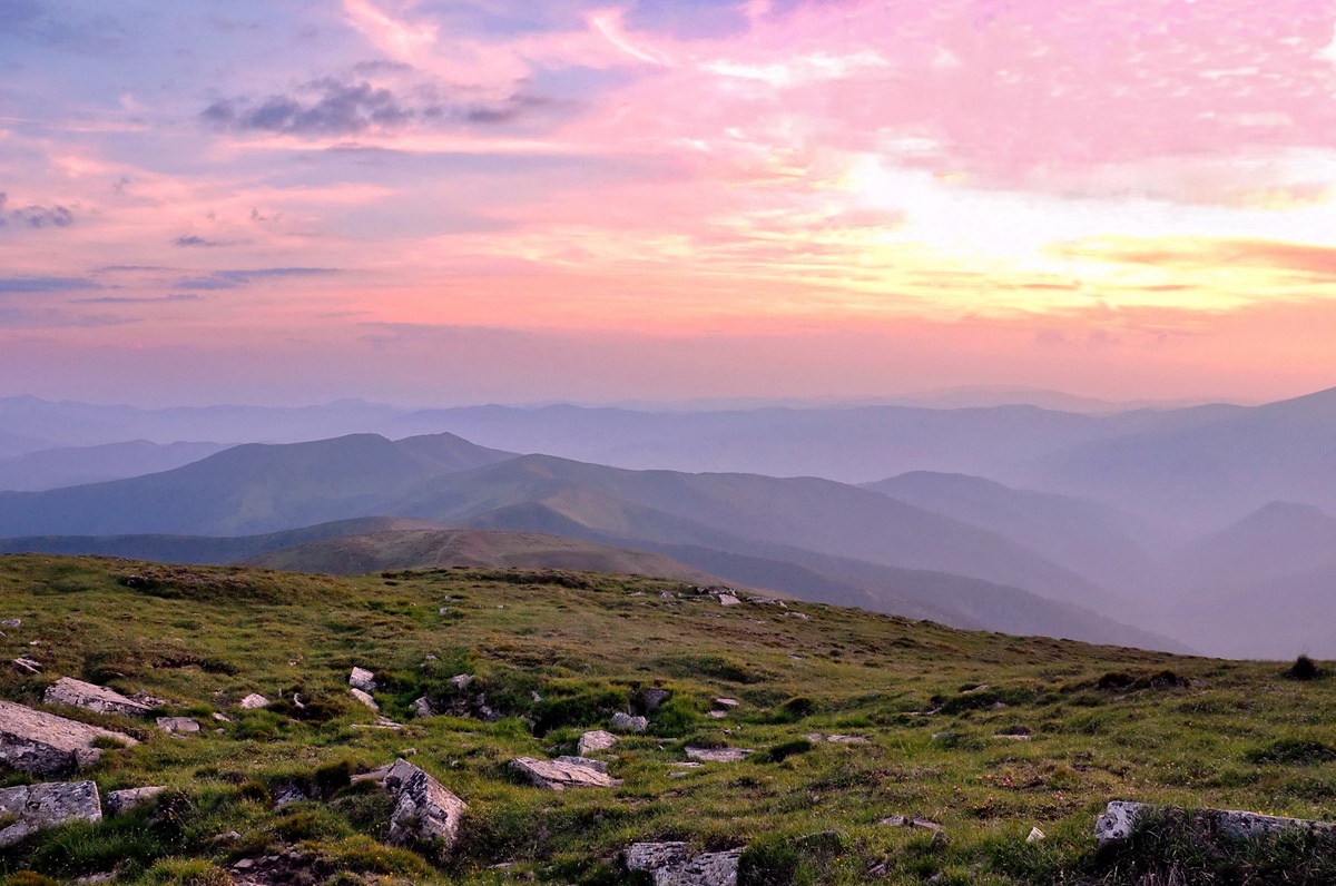Sonnenuntergang auf der Oberseite des Petros