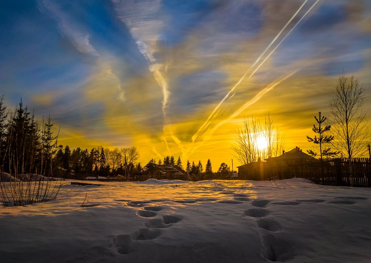 Sonnenuntergang im Frühling ...