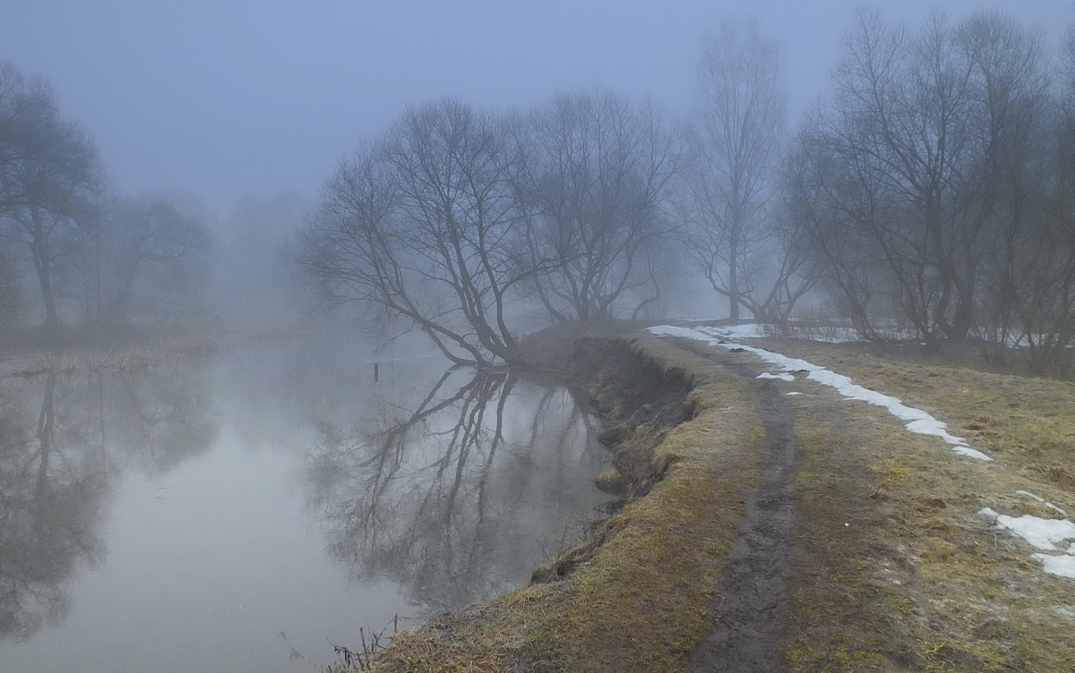 Nebel über dem Fluss
