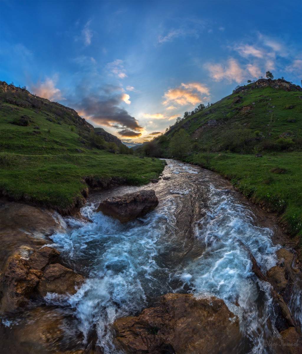 Dort von der Morgendämmerung.