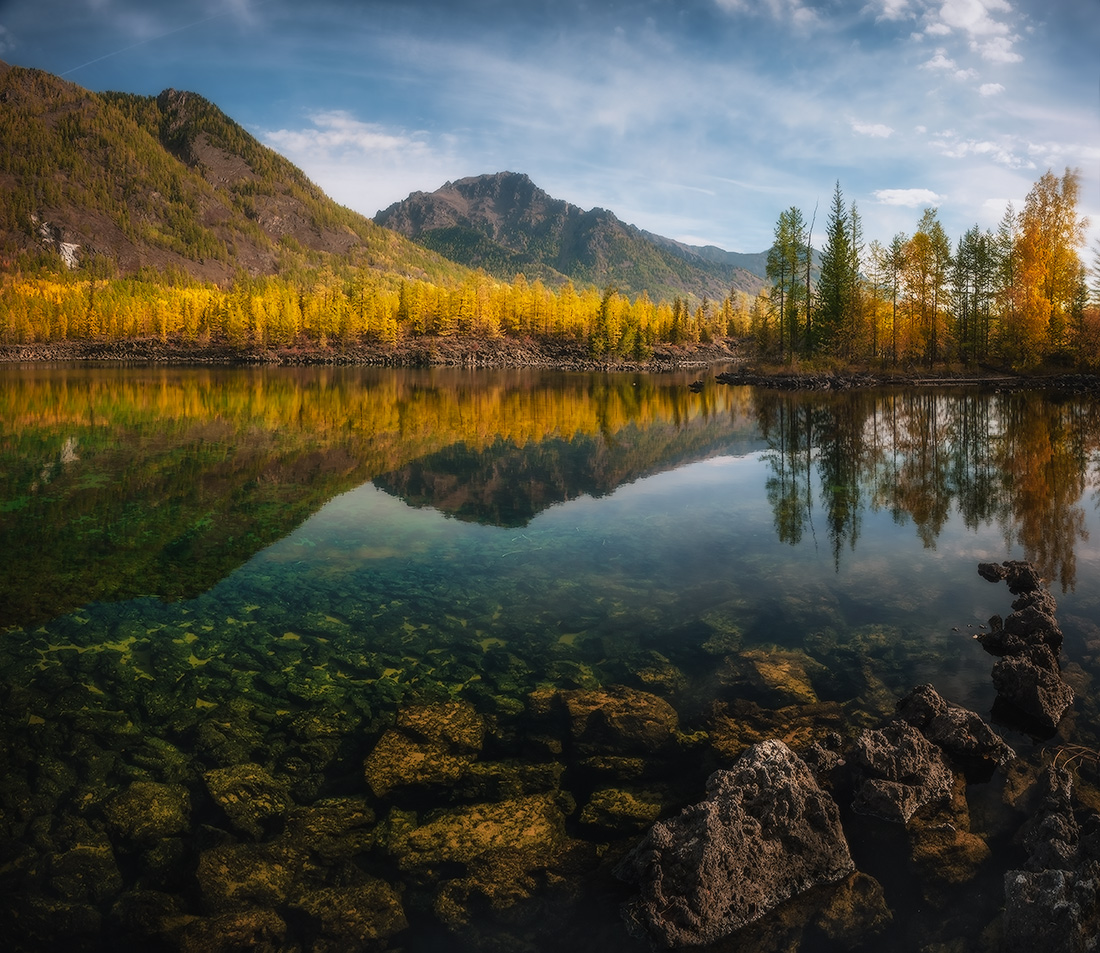 Herbst auf dem See Olon-Nur ...