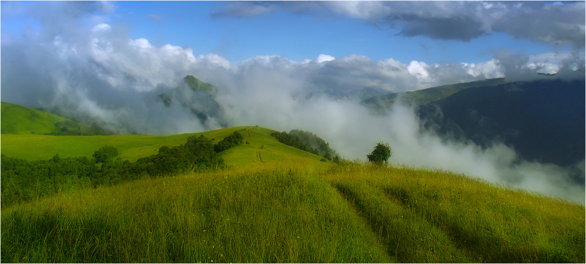 Fuß über den Wolken