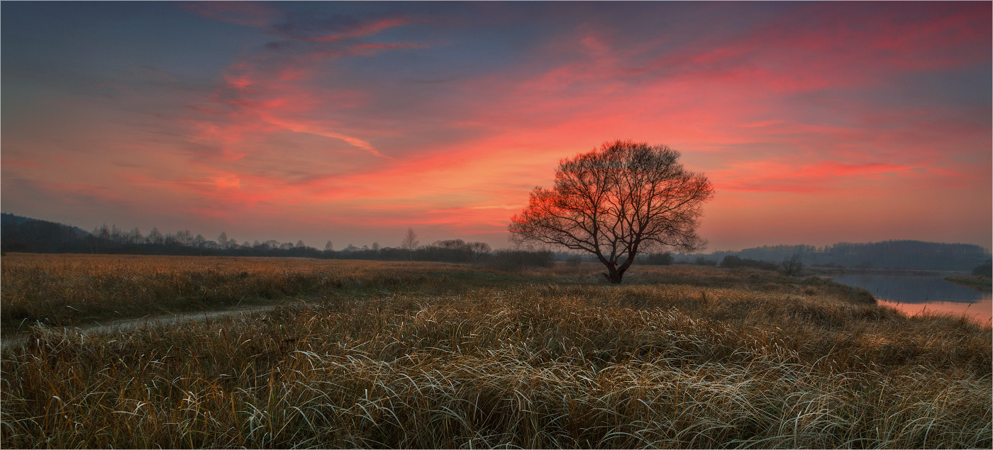 Feuer Sonnenuntergang Oktober