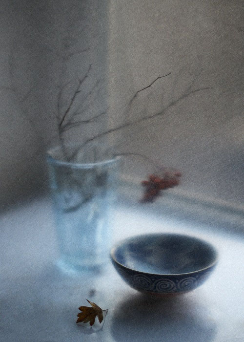 Ein einsamer gelbe ... Blatt